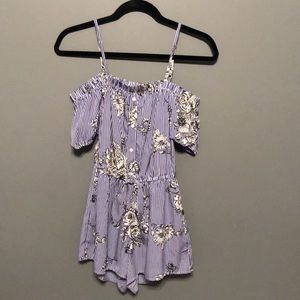 Floral Striped Romper